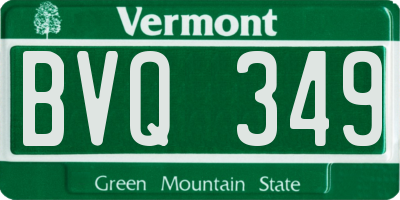VT license plate BVQ349