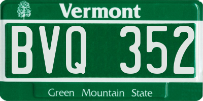 VT license plate BVQ352