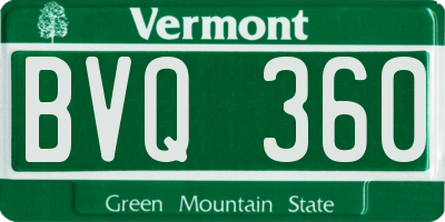 VT license plate BVQ360