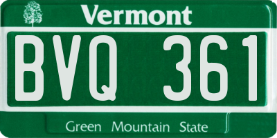 VT license plate BVQ361
