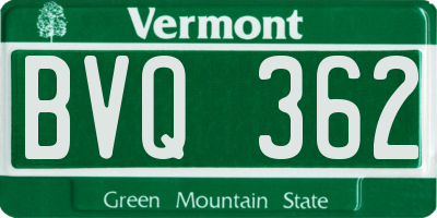 VT license plate BVQ362