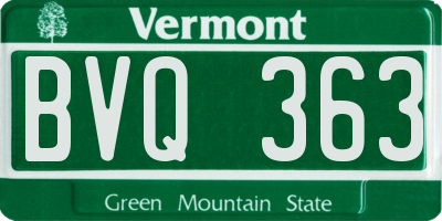 VT license plate BVQ363