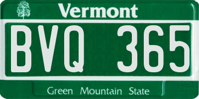 VT license plate BVQ365