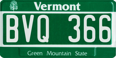 VT license plate BVQ366
