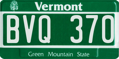 VT license plate BVQ370