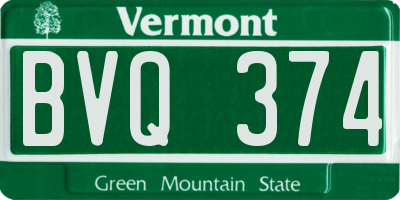 VT license plate BVQ374