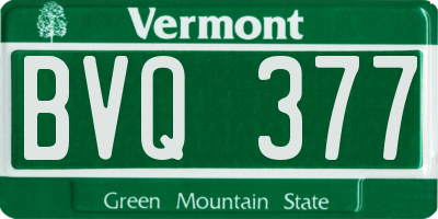 VT license plate BVQ377