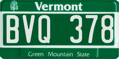 VT license plate BVQ378