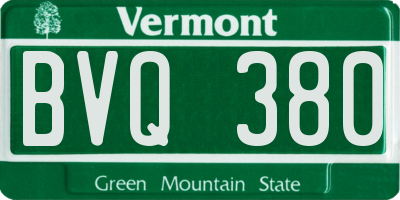 VT license plate BVQ380