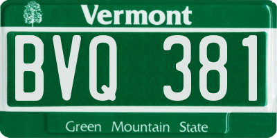 VT license plate BVQ381