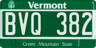 VT license plate BVQ382