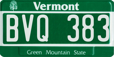 VT license plate BVQ383