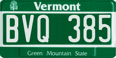 VT license plate BVQ385