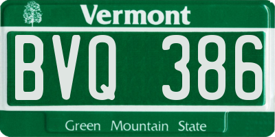 VT license plate BVQ386