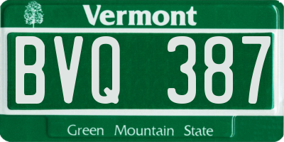 VT license plate BVQ387