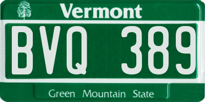 VT license plate BVQ389