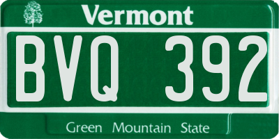 VT license plate BVQ392