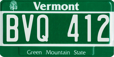 VT license plate BVQ412