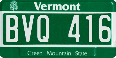 VT license plate BVQ416