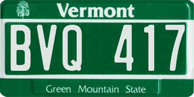 VT license plate BVQ417