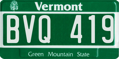 VT license plate BVQ419