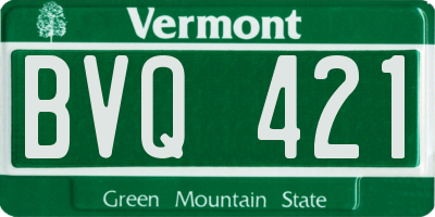 VT license plate BVQ421
