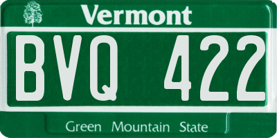 VT license plate BVQ422