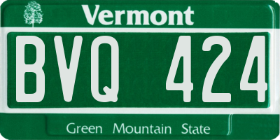 VT license plate BVQ424