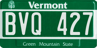 VT license plate BVQ427