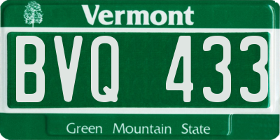 VT license plate BVQ433
