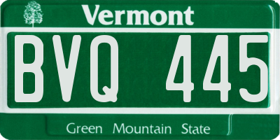 VT license plate BVQ445
