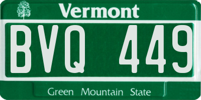 VT license plate BVQ449