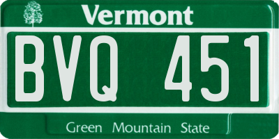 VT license plate BVQ451