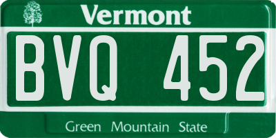VT license plate BVQ452