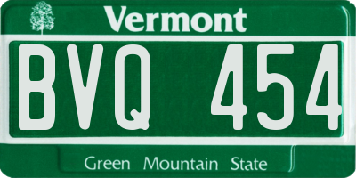 VT license plate BVQ454