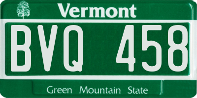 VT license plate BVQ458