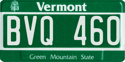 VT license plate BVQ460