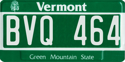 VT license plate BVQ464