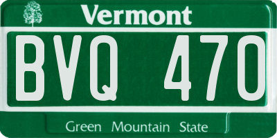 VT license plate BVQ470