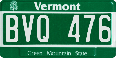 VT license plate BVQ476
