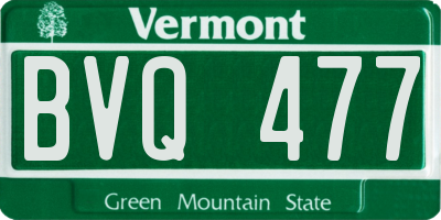 VT license plate BVQ477
