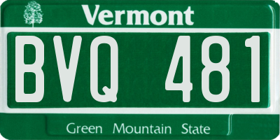 VT license plate BVQ481