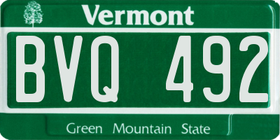 VT license plate BVQ492