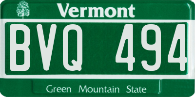 VT license plate BVQ494