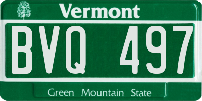 VT license plate BVQ497