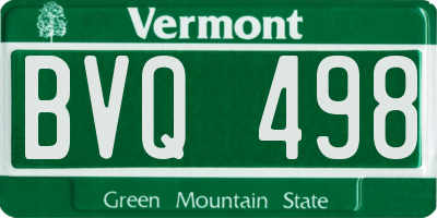 VT license plate BVQ498