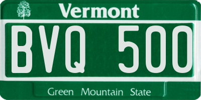 VT license plate BVQ500