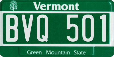 VT license plate BVQ501