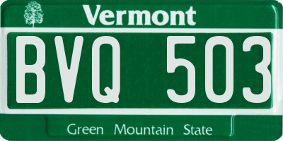VT license plate BVQ503