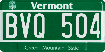 VT license plate BVQ504